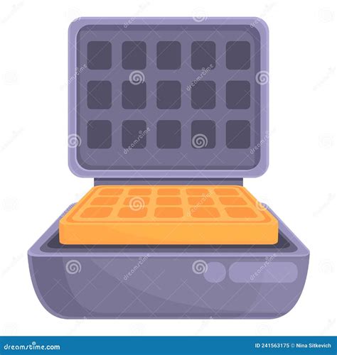 Iron Waffle Maker Icon Cartoon Vector Machine Cooker Stock