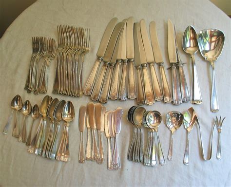 Vintage Gorham Sterling Silver Flatware 80 Piece Set With Box Etruscan Greek Key Pattern