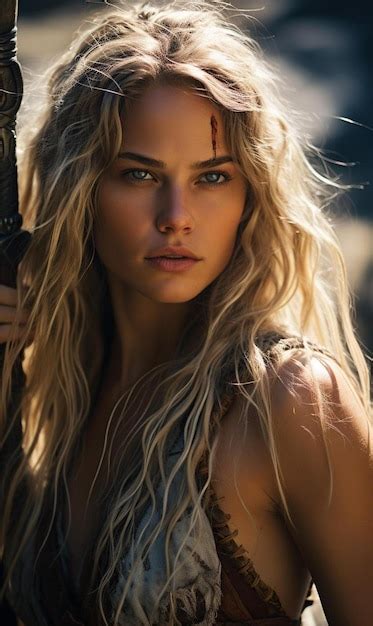 Premium Ai Image A Model With Long Blonde Hair And A Long Braid In