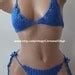 Medium Persian Blue Crochet Bikini Set Swimwear Brazilian