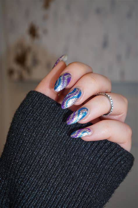 Manicure Of The Month Sparkling Glitter Swirl Nails Living After Midnite