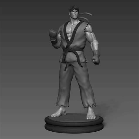 Street Fighter Ryu Statue STL Files For 3D Print 3D Kiee Shop