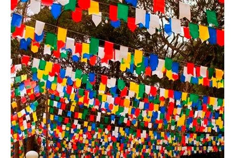 100 Metros Bandeirinha Papel Seda Decoração Festa Junina Peças Para