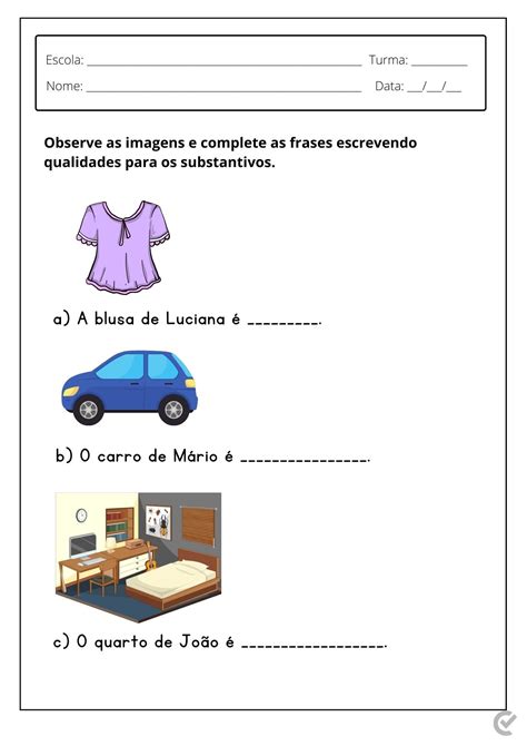 15 Atividades Adjetivos 3 Ano Para Imprimir Sinta A Adrenalina Do