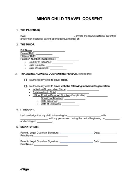 Free Passport Parent Consent Form Ds 3035 Pdf