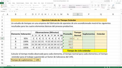 Calculo de tiempo estándar YouTube