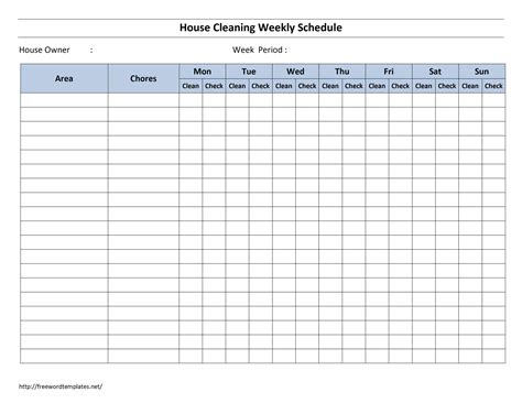 Employee Cleaning Schedule Template | New Calendar Template Site