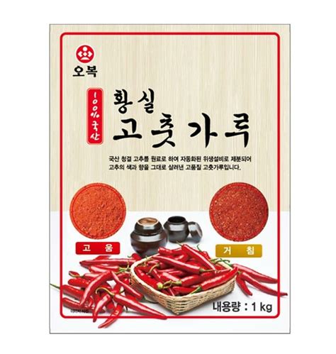 오복 국산 황실 고춧가루 고추가루 조미용 고은고춧가루 김치용 굵은고춧가루 1kg 티몬