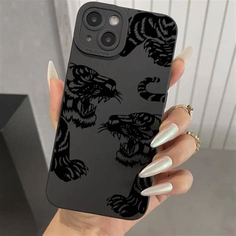 Shein Black Tiger Case Iphone 14 Depop