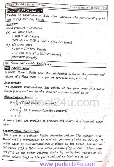 Nayab Notes Cha Chemistry St Year Pdf