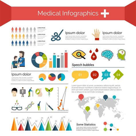 Medizinischer Infographics Satz Vektor Abbildung Illustration Von