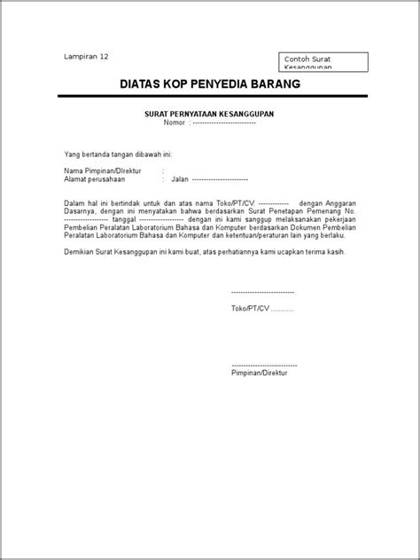 Contoh Surat Pernyataan Kemampuan Dasar Surat Permohonan Desain The