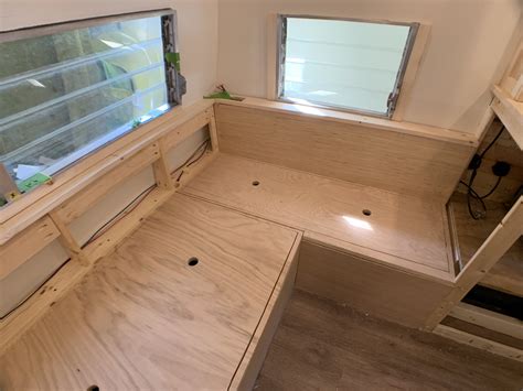 The Cameo Camper Renovation Building The Dinette Bench Lone Oak