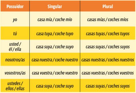 Espanhol Dicas de conteúdo Possessivos Curso Enem Play Guia do