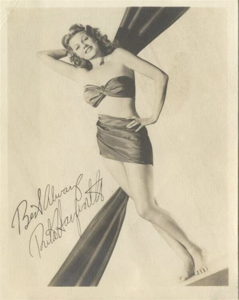Rita Hayworth Leggy Barefoot Bikini Facsimile Autograph Signed Vintage