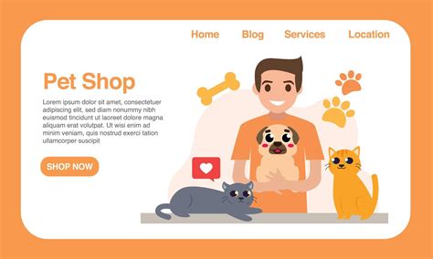 Pet Shop Website Design User Interface Application 6431771 Vector Art