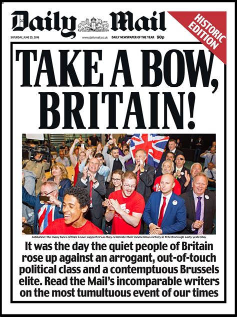 Here Are The Newspaper Front Pages About Brexit