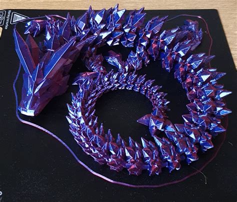 D Printing Crystal Dragon Articulating Flexi Wiggle Pet Print In