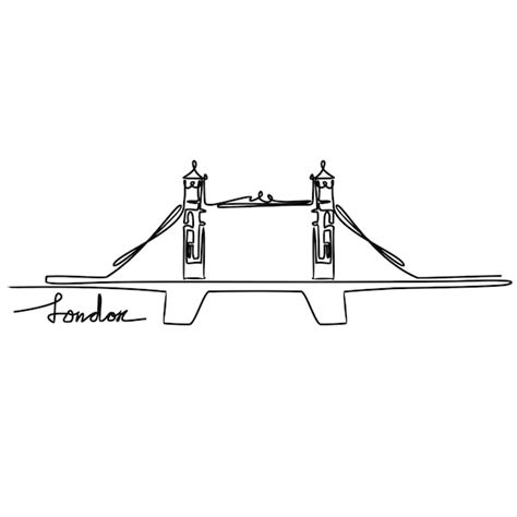 Premium Vector London Bridge Continuous Line Drawing