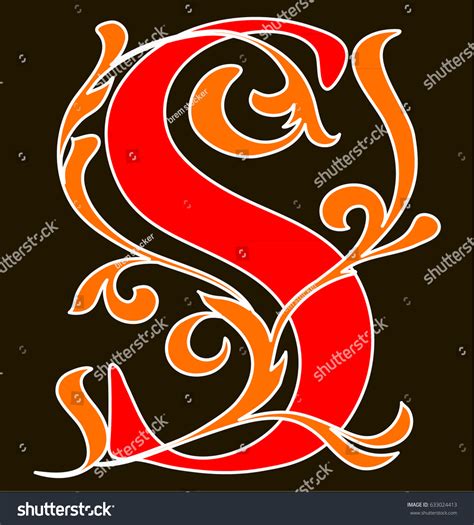 Capital Letter S Large Letter Illuminated Stock Vector Royalty Free