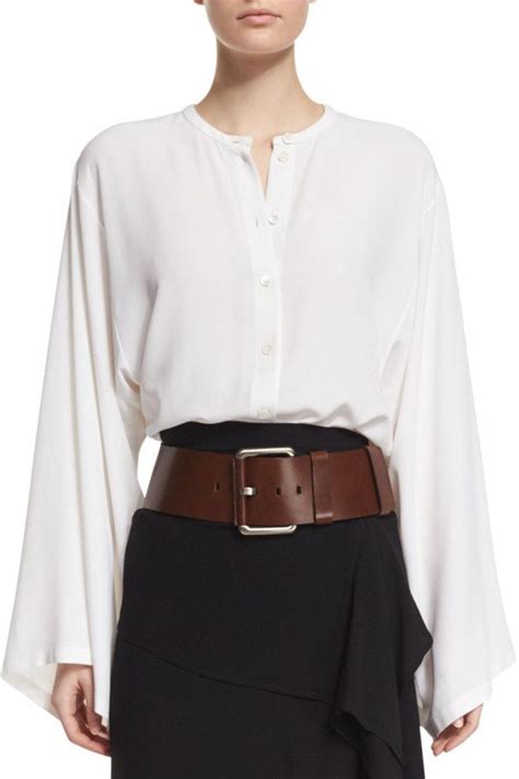 Michael Kors Wide Leather Hip Belt Nutmeg