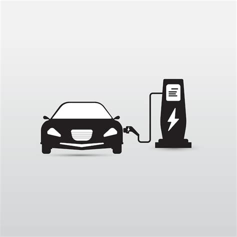 Premium Vector Electric Car Icon And Charging Station In A Modern And Simple Style Vector