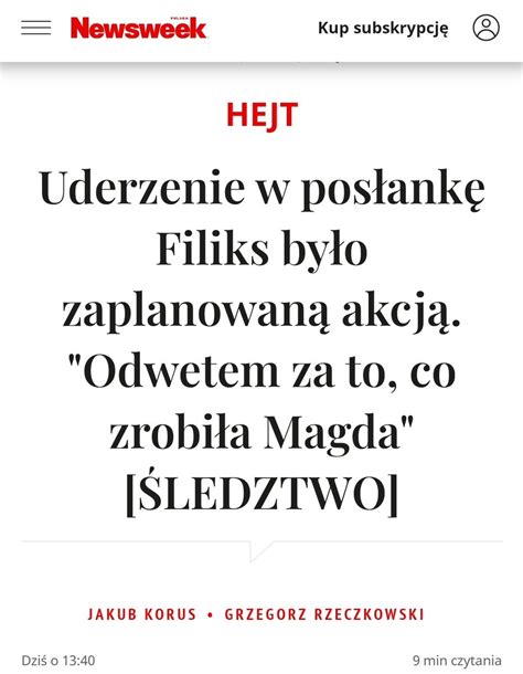 Monika Mesuret On Twitter Przeczyta Am W Newsweeku Artyku Uderzenie