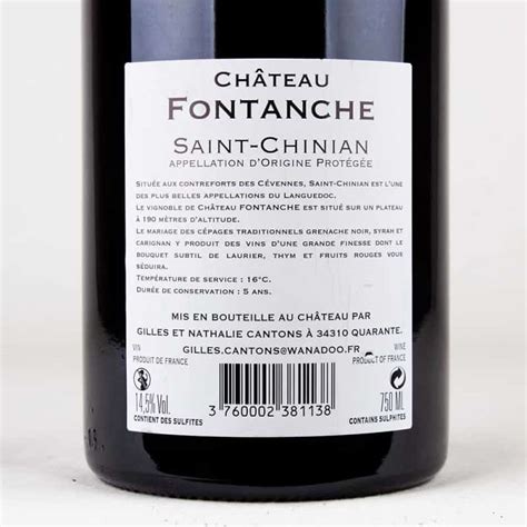 Château Fontanche Les Souzes Vin Rouge AOP Saint Chinian Languedoc