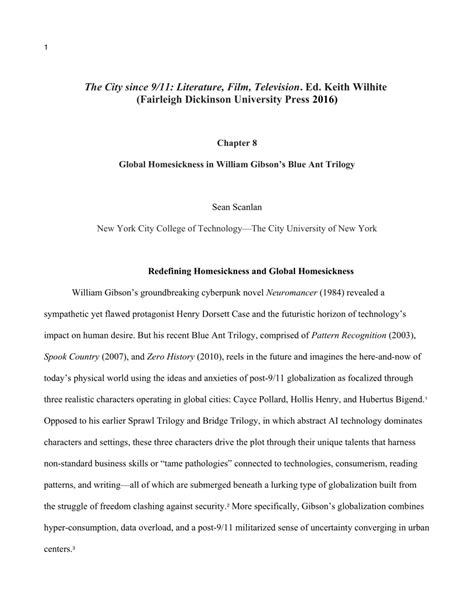 (PDF) Chapter 8 Global Homesickness in William Gibson's Blue Ant ...