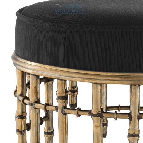 Stool Alessia S Vintage Brass Finish Albin Black Eichholtz