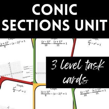 Conic Sections UNIT Bundle Differentiated Practice Task Cards