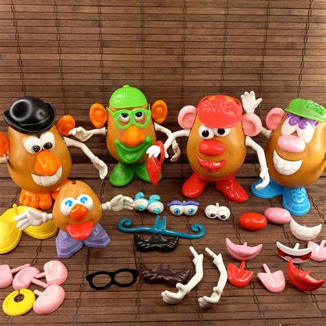 Mr Potato Head Lot 5 Bodies 65 Mixed Parts Accessories Hats Glasses