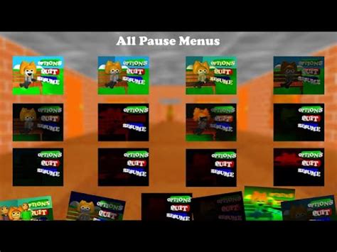 All Pause Menus In Foxo S Fun Schoolhouse Youtube