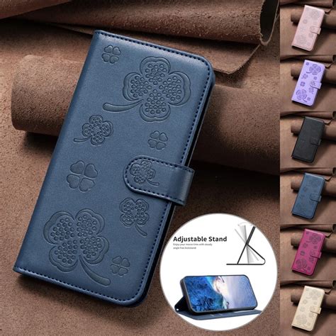 Wallet Four Leaf Cover Printed Magnetic Leather Case For OPPO A96 A94