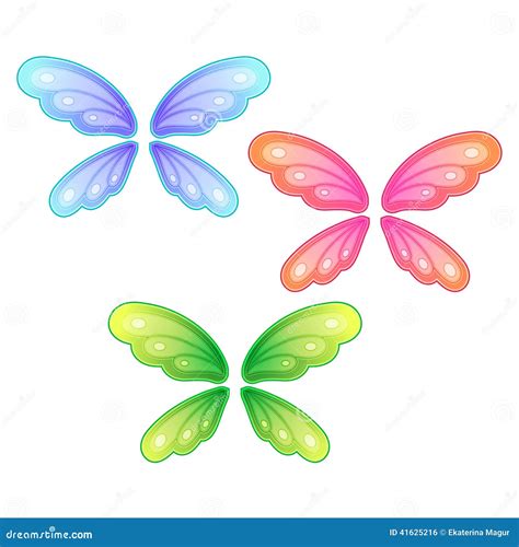 Vector Set Of Butterfly Wings Stock Vector Illustration Of Silhouette