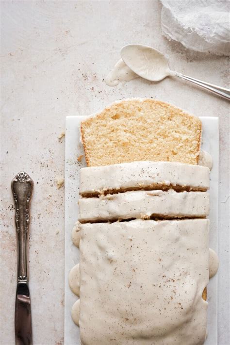 High Altitude Vanilla Loaf Cake With Vanilla Bean Icing Curly Girl