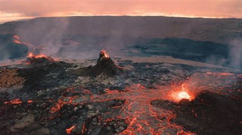 Volcano Fissure Vent Eruption Expelled Lava Stock Footage Video (100% ...