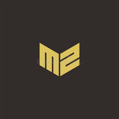 Mz Logo Letter Initial Logo Designs Template With Gold And Black