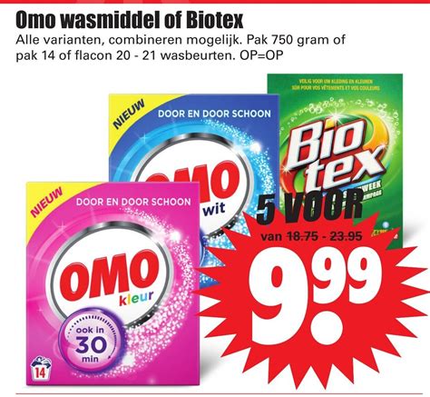 Omo Wasmiddel Of Biotex St Aanbieding Bij Dirk