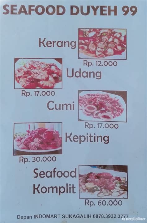 Selalu Diperbarui Menu Seafood Duyeh 99 Sukajadi Bandung