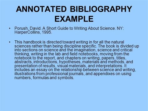 How To Write A Bibliography For A Science Project Writing A