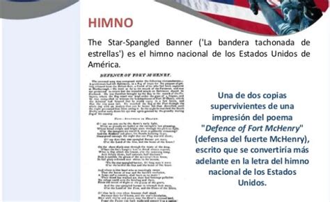 Himno Nacional De Los Estados Unidos National Anthem Of Usa En Es Letra Himnos Himno Otosection