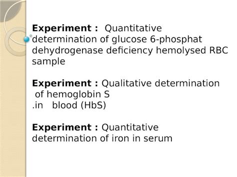 PPT Experiment Quantitative Determination Of Glucose 6 Phosphat