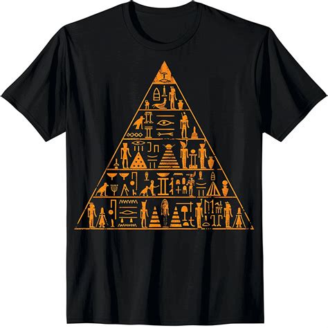 Great Hieroglyphs T Shirt Ancient Egyptian Design On Black Tee