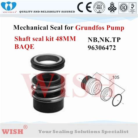 Grundfos 96306472 BAQE Seal Kit 48MM Shaft For Mechanical Seal Pump