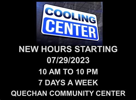 New Cooling Center Hours Fort Yuma Quechan Indian Tribe