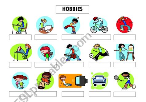 Hobbies ESL Worksheet By Joanica