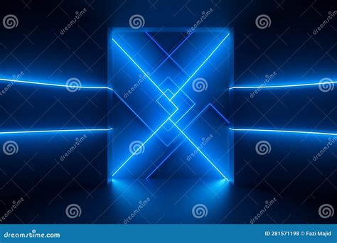 3d Render Abstract Neon Background With Colorful Glowing Curvy Lines Minimalist Futuristic