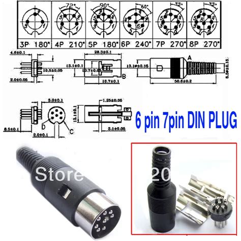 5 Qty 8 Pin Din Male Connectors 270 Degrees Us Shipping