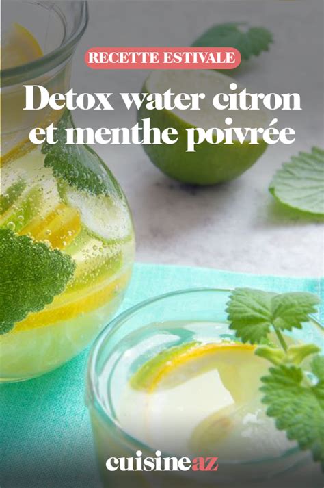 Detox Water Citron Et Menthe Poivr E Recette En D Tox Menthe